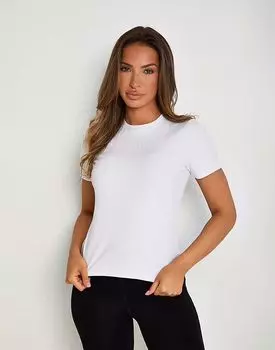 Базовая футболка Sunde из модала в рубчик белого цвета Sund