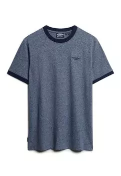 Базовая футболка Superdry, матовая темно-синяя зернистость Essential Logo Ringer