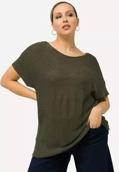 Базовая футболка TEXTURED PALM TREE SHORT SLEEVE Ulla Popken, темно-зеленый