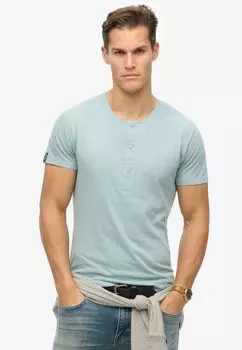 Базовая футболка THE MERCHANT STORE - SHORT SLEEVE GRANDAD Superdry, светло-голубой