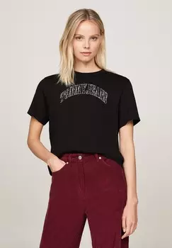 Базовая футболка TJW BXY STARDUST VARSITY TEE EXT Tommy Jeans, черный
