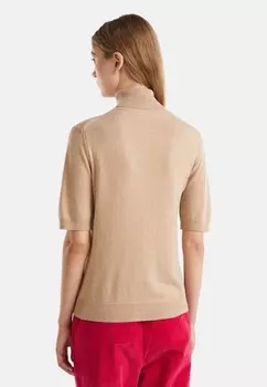 Базовая футболка TURTLENECK REGULAR FIT ELBOW-LENGTH SLEEVES WITH EDGES United Colors of Benetton, бежевый