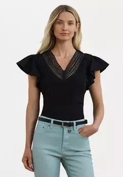 Базовая футболка UPTOWN COTTON MODAL JERSEY SHORT SLEEVE PULLOVER Lauren Ralph Lauren, черный