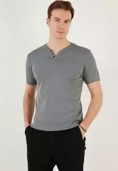 Базовая футболка V-Neck Buratti, сине-серая