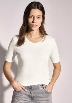 Базовая футболка V-NECK Cecil, белый