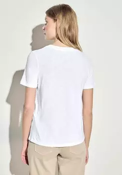 Базовая футболка V-NECK Cecil, кремовый