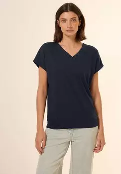 Базовая футболка V-NECK Cecil, темно-синий