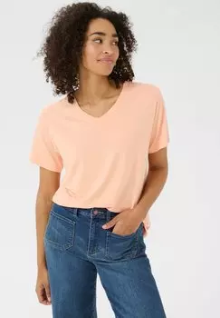 Базовая футболка V-NECK Kaffe, оранжевый