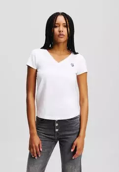 Базовая футболка V-NECK Karl Lagerfeld Jeans, белый