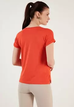 Базовая футболка V NECK LELA, коралл