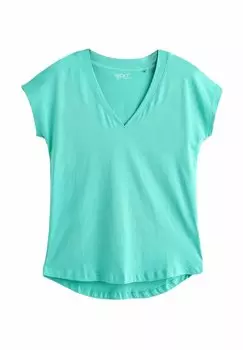 Базовая футболка V-NECK RICH CAP SLEEVE Next, синий