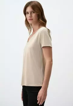 Базовая футболка V-NECK SHORT SLEEVE Jimmy Key, бежевый