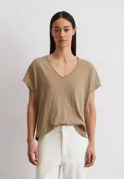 Базовая футболка V NECK SHORT SLEEVE Marc O'Polo, бежевый