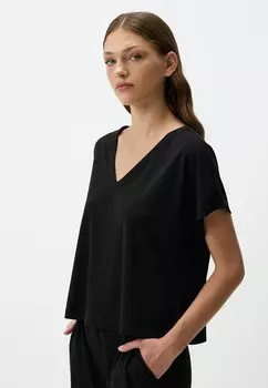 Базовая футболка V-NECK SHORT SLEEVED PLAIN Jimmy Key, черный