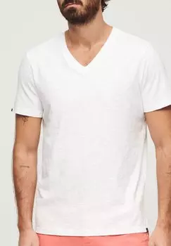 Базовая футболка V-NECK SLUB SHORT SLEEVE Superdry, белый