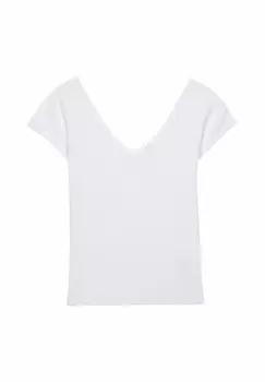 Базовая футболка V-NECK Stradivarius, белый