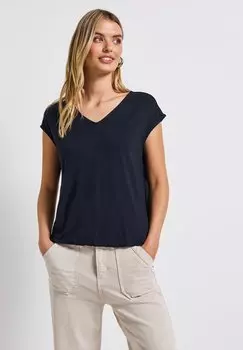 Базовая футболка V-NECK Street One, темно-синий