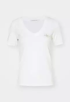 Базовая футболка V Neck Tee Calvin Klein, ярко-белая