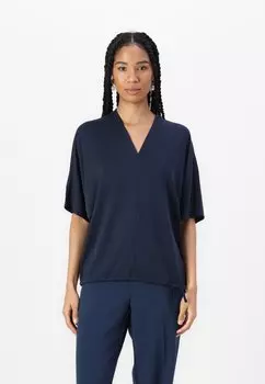 Базовая футболка V NECK TOM TAILOR, темно-синий