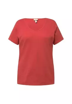 Базовая футболка V-NECK Ulla Popken, коралл