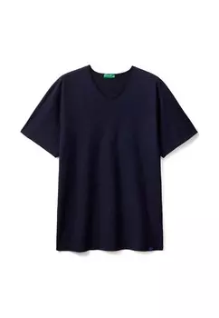 Базовая футболка V NECK United Colors of Benetton, темно-синий