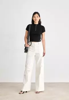 Базовая футболка VARIEGATED HALF ZIP Calvin Klein, черный
