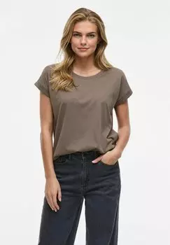 Базовая футболка VIDREAMERS NEW PURE - NOOS VILA, темно-коричневый