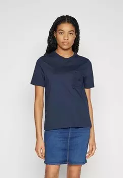 Базовая футболка VILA, темно-синий блейзер Visybil Crochet