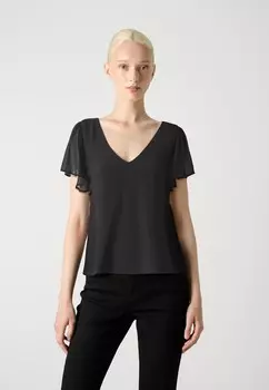 Базовая футболка VIMICADA V NECK VILA, черный
