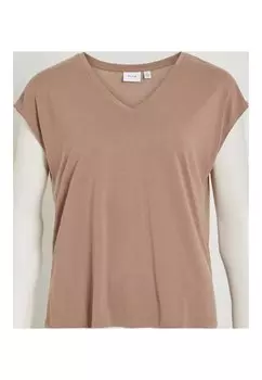 Базовая футболка VIMODALA V NECK VILA, светло-серый