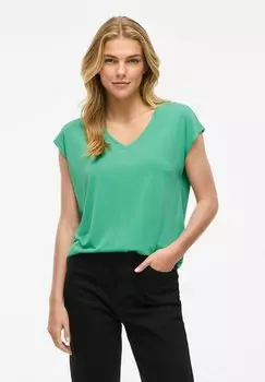 Базовая футболка VIMODALA V NECK VILA, зеленый