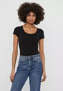 базовая футболка Vmmaxi My Soft U-Neck 2 Pack Vero Moda, цвет black 2