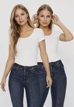 Базовая футболка VMMAXI MY SOFT U-NECK 2 PACK Vero Moda, цвет bright white