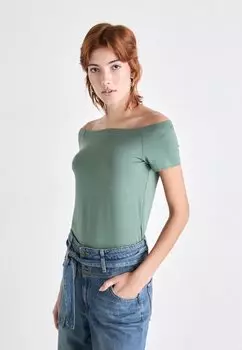 Базовая футболка VMPANDA OFF SHOULDER Vero Moda, зеленый