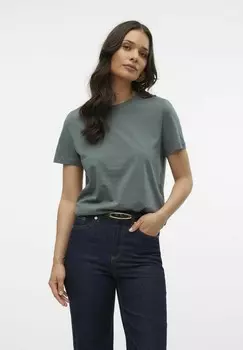 Базовая футболка VMPAULINA Vero Moda, зеленый