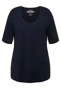 Базовая футболка VOORKANT DUBBELLAAGS KORTE MOUWEN Ulla Popken, синий