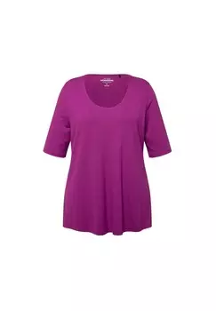 Базовая футболка VOORKANT DUBBELLAAGS KORTE MOUWEN Ulla Popken, светло-красный