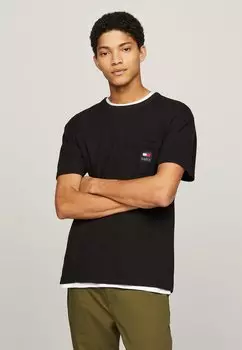 Базовая футболка WAFFLE TEXTURE Tommy Jeans, цвет black