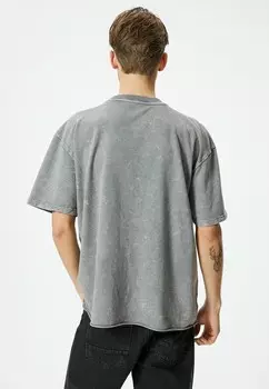 Базовая футболка WASHED EFFECT Koton, серый