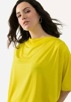 Базовая футболка WATERFALL NECKLINE SHORT SLEEVE Ulla Popken, светло-желтый