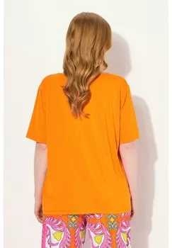 Базовая футболка WATERFALL NECKLINE SHORT SLEEVE Ulla Popken, оранжевый