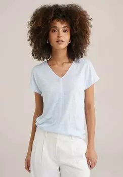 Базовая футболка WE Fashion, светло-голубой