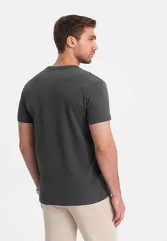 Базовая футболка With Patch Pocket Ombre, темно-серая