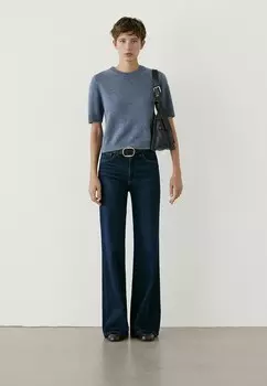 Базовая футболка WITH SHORT SLEEVES Massimo Dutti, светло-голубой