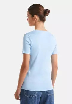 Базовая футболка WITH V-NECK United Colors of Benetton, синий