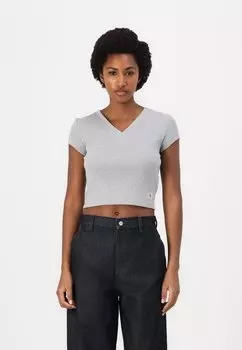 Базовая футболка WOVEN LABEL V NECK TEE Calvin Klein Jeans, серый