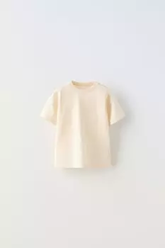 Базовая футболка ZARA, экрю