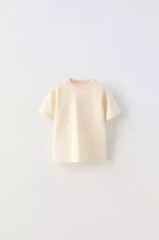 Базовая футболка ZARA, экрю