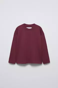 Базовая футболка ZARA, бордовый