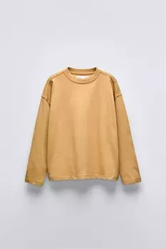 Базовая футболка ZARA, цвет mustard